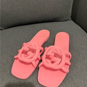 Gucci Vibrant Pink Logo Sandals